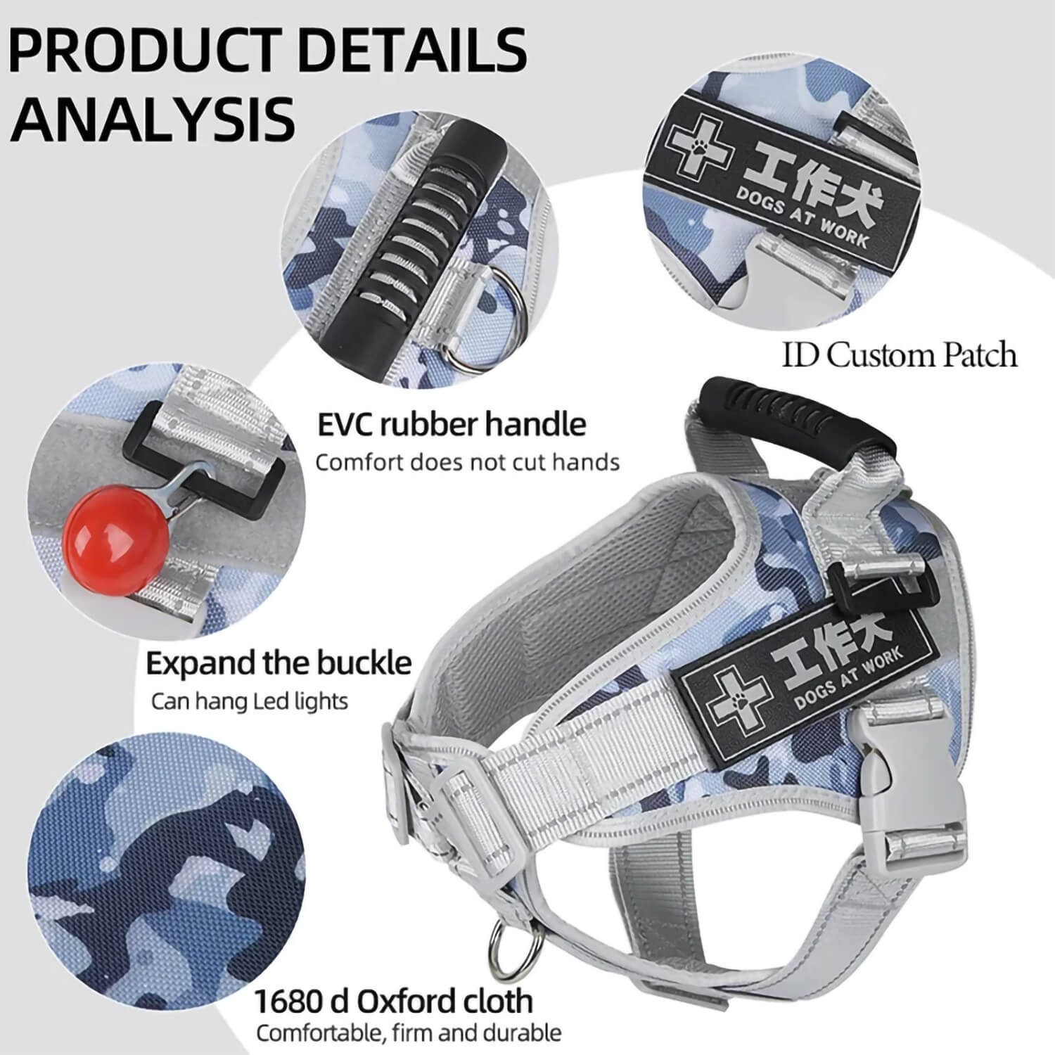 Product details explanation of the French Bulldog Harness With Handle