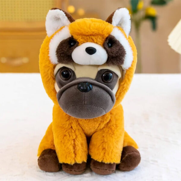 French Bulldog Plush Toy wearing racoon costume