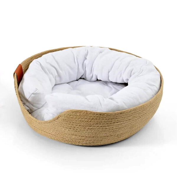 Frenchie Bamboo Basket Nest on a white background