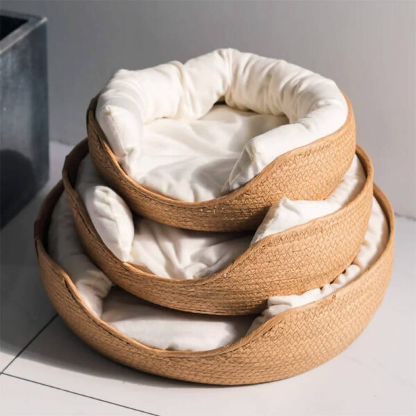 Three Frenchie Bamboo Basket Nests stacked