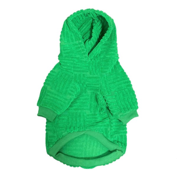 Product photo of the Green French Bulldog Terry Hoodie against white background