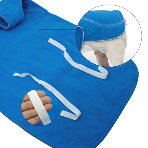 Close up shot of the Therapeutic Calming Vest for French Bulldogs showing inside details