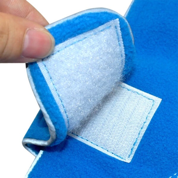 Close up shot of the Therapeutic Calming Vest for French Bulldogs showing Velcro fastening