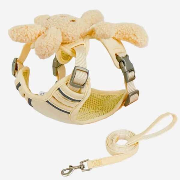 Teddy Fluffy Frenchie Harness for Pups in sand color