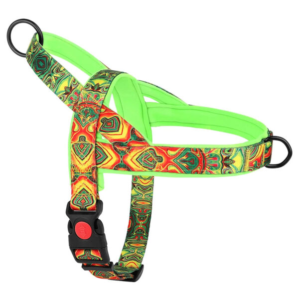 Frenchie Harness With Handle in neon green color