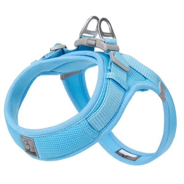 Mesh Frenchie Harness baby blue color against white background