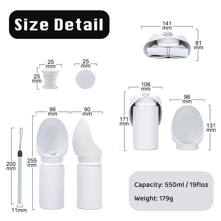 Frenchie Folding Water Bottle Size