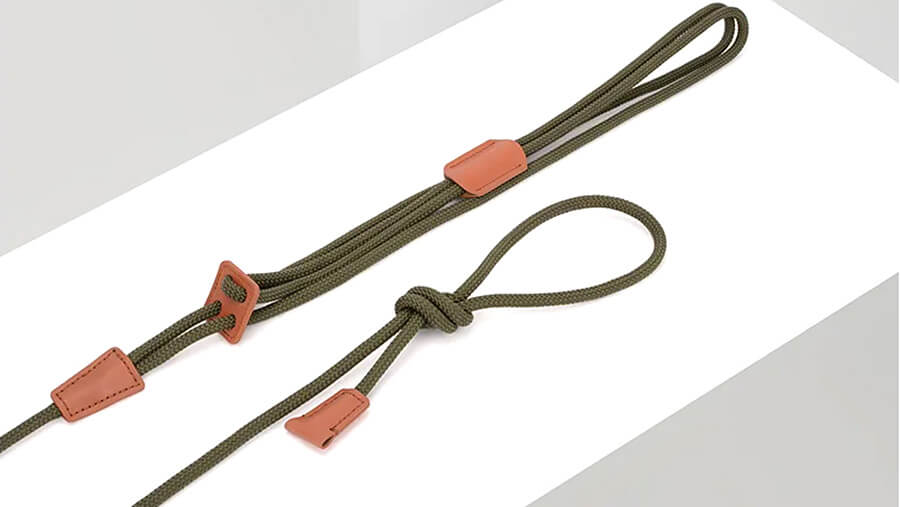 Rope French Bulldog Harness in olive color on the white background