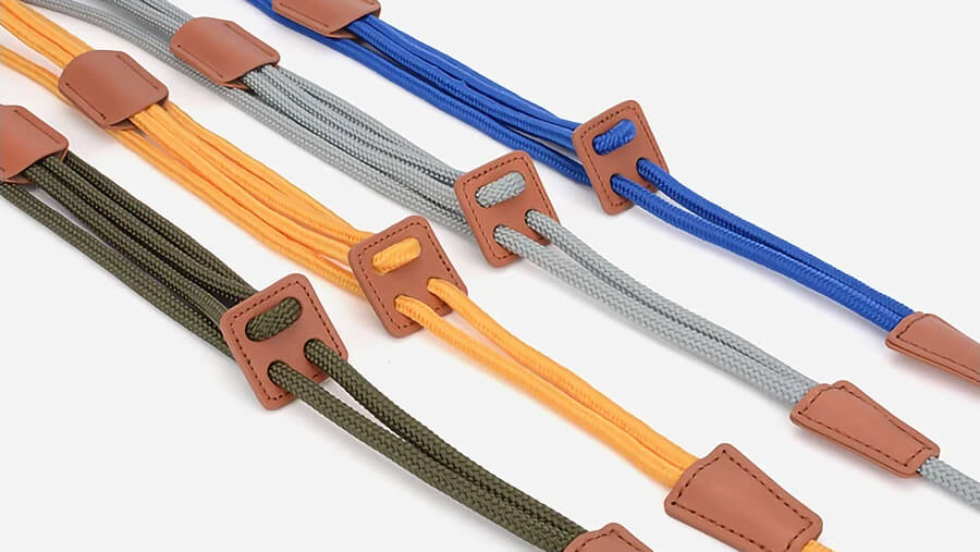 Four Rope French Bulldog Harnesses on the white background