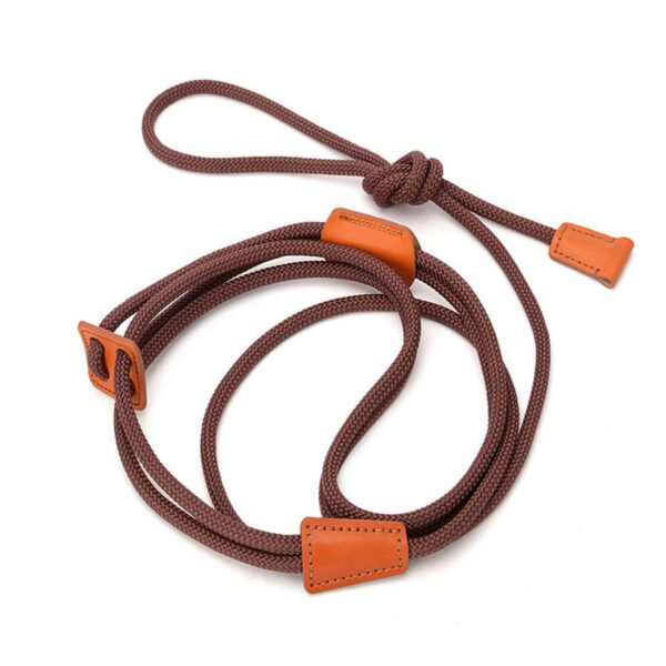 Rope French Bulldog Harness in brown color on white background