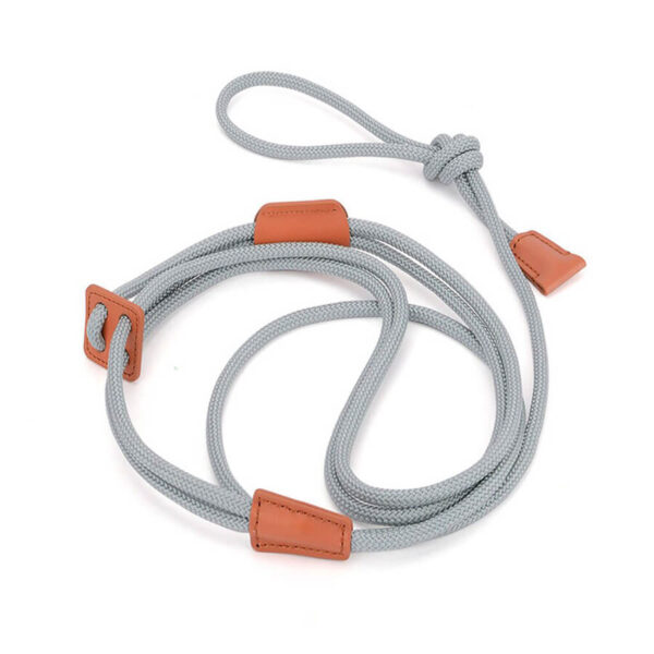 Rope French Bulldog Harness in light gray color on white background