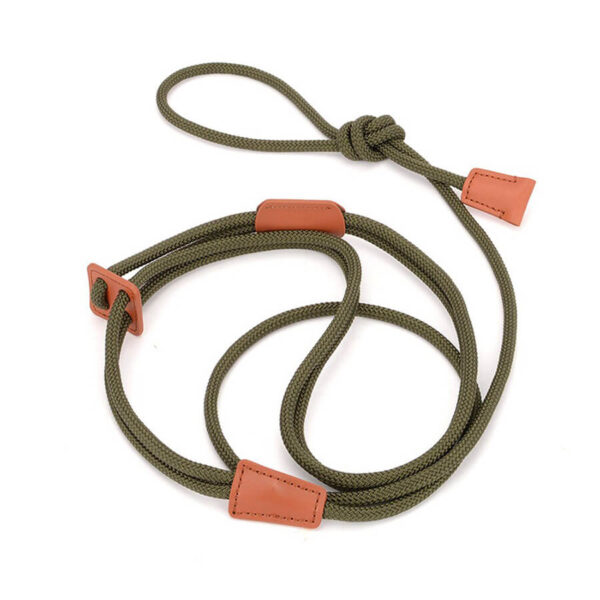 Rope French Bulldog Harness in olive color on white background