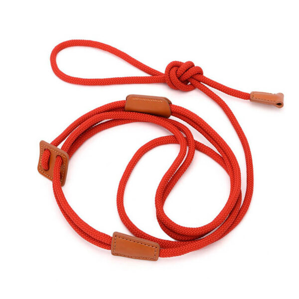 Rope French Bulldog Harness in red color on white background